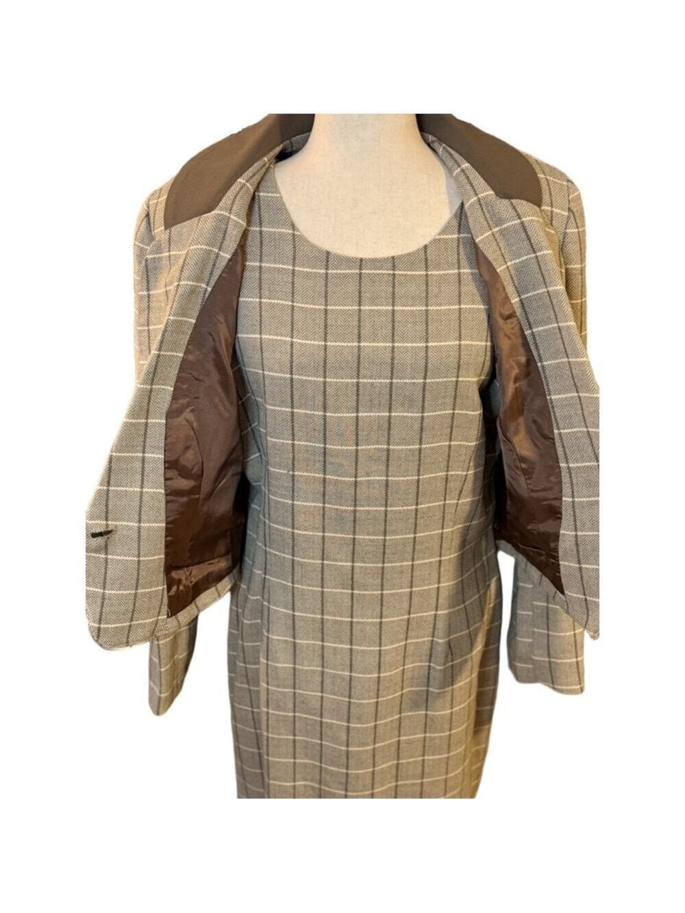 Vintage 2 pc dress jacket. Sz 14 Rayon wool Uzbekistan - Picture 5 of 5